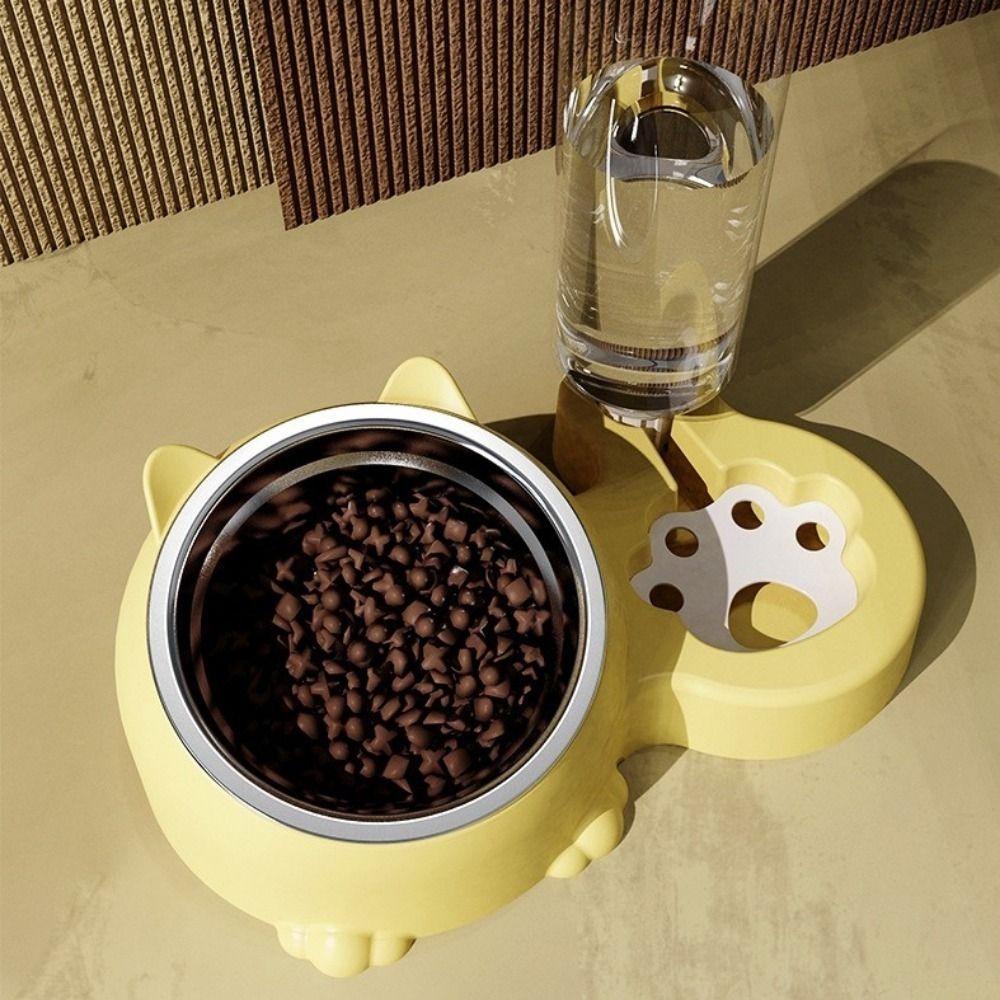 Large Capacity Automatic Pet Feeder Neck Protection Pet Food Bowl for Cats Dogs
