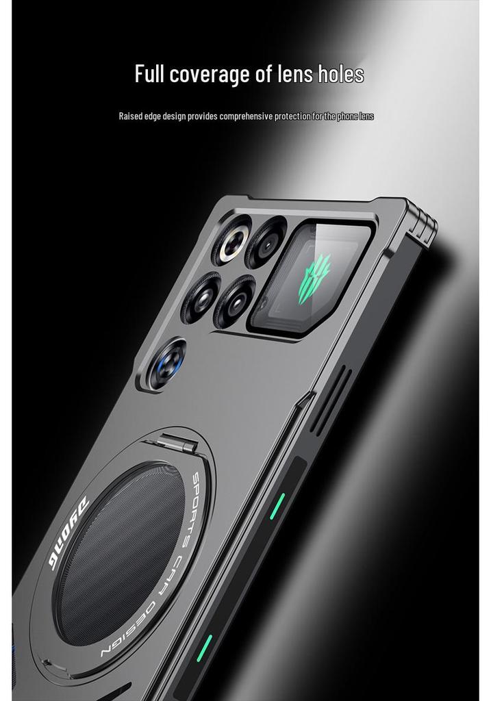 Металлический чехол-накладка RedMagic 11s Pro+ для телефона: Прочный, Ударопрочный, с вращающейся подставкой в виде спортивной машины