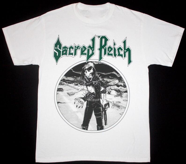 Винтажная белая футболка SACRED REICH с коротким рукавом, размеры от S до 4XL, Подарок QQ1077, Унисекс