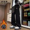 JEEP SPIRIT Men's Fleece-Lined Loose Straight Jeans