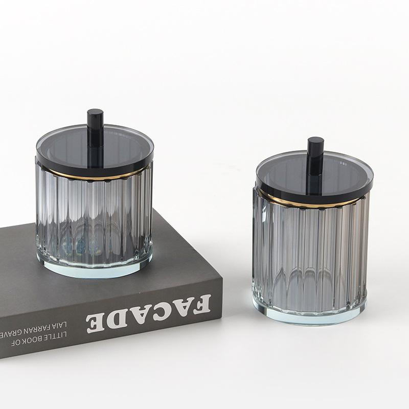 Легкая роскошная и высококачественная хрустальная прозрачная банка для хранения с крышкой, украшения для дома, офиса, рабочего стола, украшения для бутылок