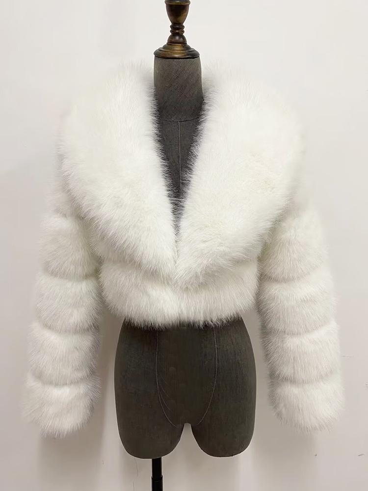 ZADORIN Trend Fur Top New Cropped Faux Fur Coat Woman Clothing Furry Faux Fur Jacket Winter Coats for Woman Outerwears Top Mujer