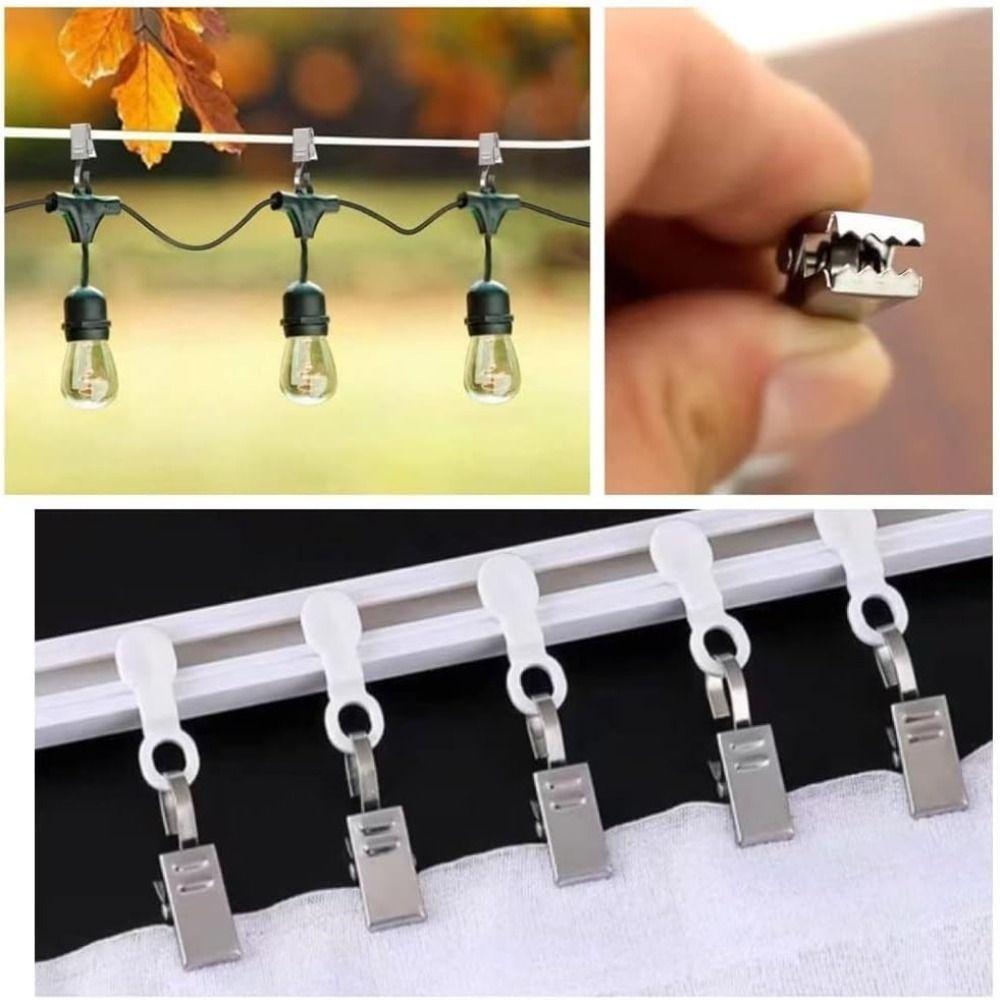 50 шт. Прочные железные крючки для штор, Прочные зажимы для штор, Зажимы для штор из нержавеющей стали, Окно