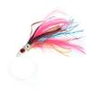 Fishing Tackle Tied Up Saltwater Octopus Bait Long Tail  Squid Skirt Feather Lure String Hook