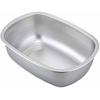 Shimomura Kihan Seamless Washtub [Made In Japan] Dirt-resistant, Hygienic Stainless Steel Construction with Drain Holes, Legs, Oval and Oval Shapes, S