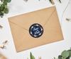 Darling Souvenir 45 Pcs Floral Wreath Black Round Save The Date Stickers Envelope Seals-1.6