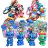 Stitch Keychains Car Key Handbag Accessories Pink Angel Anime Figures Keyring Christmas Gift