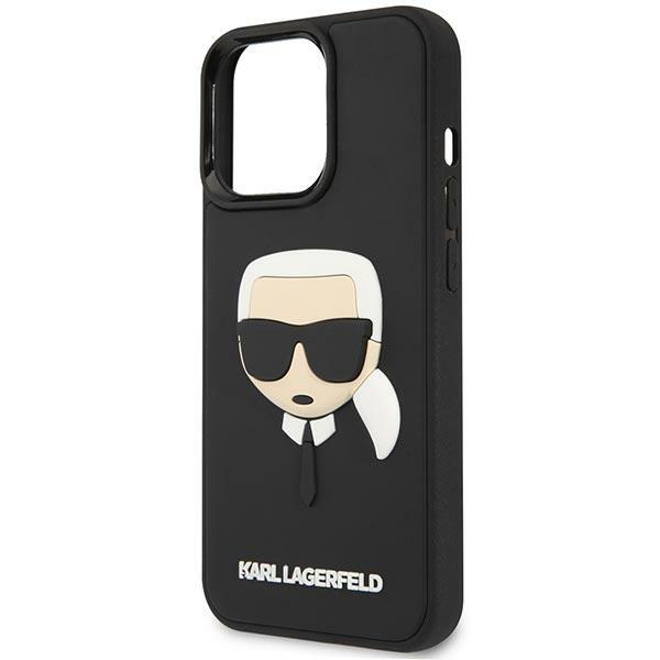 Karl Lagerfeld Klhcp14Lkh3Dbk Iphone 14 Pro 6,1 Czarny/Black Hardcase 3D Rubber Karl`s Head