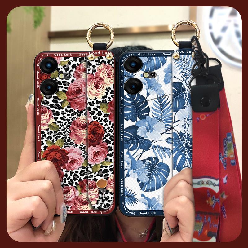 Противоударный чехол-подставка для телефона Tecno Pova Neo3/LH6N, модный, противоударный, с ремешком, задняя крышка, мягкий чехол, китайский стиль