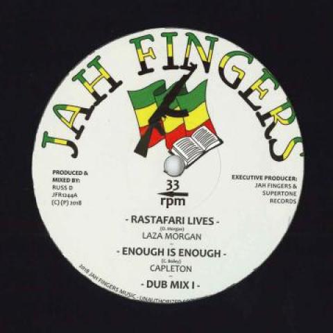 12-дюймовая пластинка LAZA MORGAN; CAPLETON / DIGISTEP - Растафари Живы; Хватит / JFR1244 Jah Fingers 2018 UK Регги, Ска и Даб Б/у