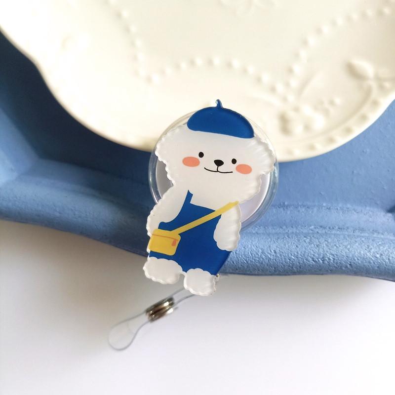 Easy To Pull Badge Holder Clips Name Card Exhibition Enfermera Retractable Badge Reel Cartoon Acrylic ID Card Holder