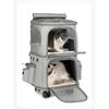 2-in-1 Rolling Pet Carrier Double Compartment Foldable Cat Stroller Large Breathable Travel Carrier for 2 Cats, Airline Approved