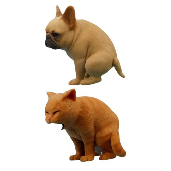 Yousheng Funny Pet Toothpaste Dispenser Pooping Dog Toothpaste Tube Topper Cat Vomiting Toothpaste Dispenser Gag Gift for Family Friends Dog Lovers