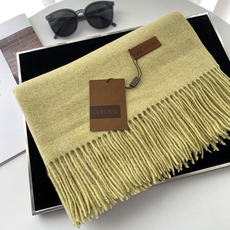 Cashmere Hand Feel Autumn And Winter Solid Color Scarf Women'S Thick Tassel Simple And Versatile Soft And Warm Imitation Cashmere Shawl