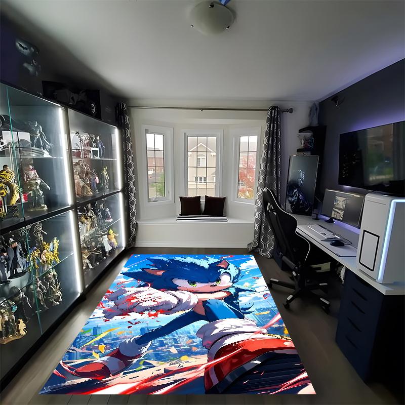 Sonic Printed Carpet, Rug for Office Chair Living Room Bedroom Kitchen Room Decor Gifts.
