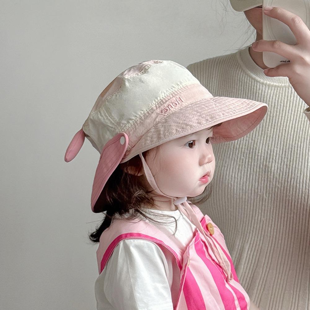 Хлопковая детская шляпа от солнца Мультяшная шляпа-ведро с кроликом Милая кепка с козырьком Детская