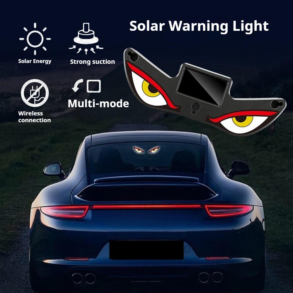 Upgrade Car Solar Energy Warning Light Devil Eyes USB Dual-Use LED Car Light Universal Rechargeable Color Changing Warning Light