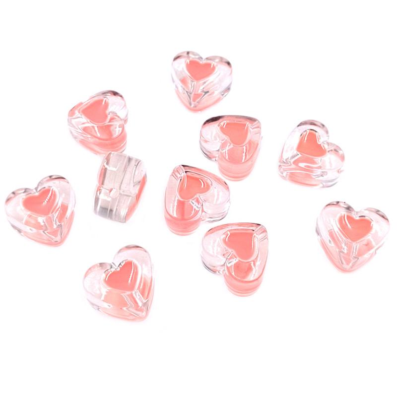Акриловые капли в форме сердца, креативное масло для изготовления браслетов, сережек, ювелирных изделий своими руками, двухсторонние подвески, модные прозрачные свободные бусины, 10 шт.