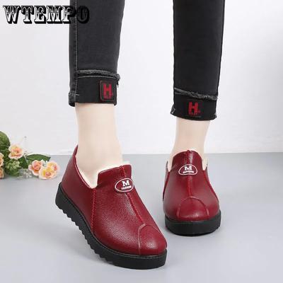 Женская зимняя утепленная теплая хлопковая обувь, удобная домашняя нескользящая повседневная обувь, уличная зимняя обувь на плоской подошве