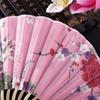 1Pcs Dance Performance Props Folding Fan Summer Silk Cloth Portable Retro Fans