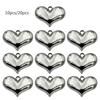 10/20x Элегантный кулон в форме сердца для изготовления колье-чокера, бусина для серег для DIY ожерелья, изготовления ювелирных изделий, кулон с отверстием