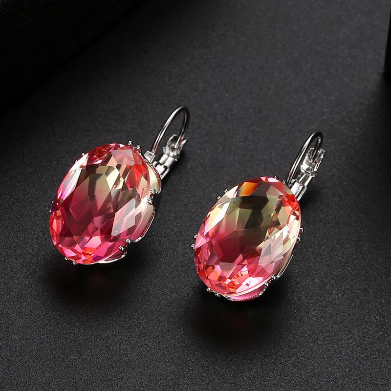 WWJ Уникальные разноцветные серьги-гвоздики с кубическим цирконием