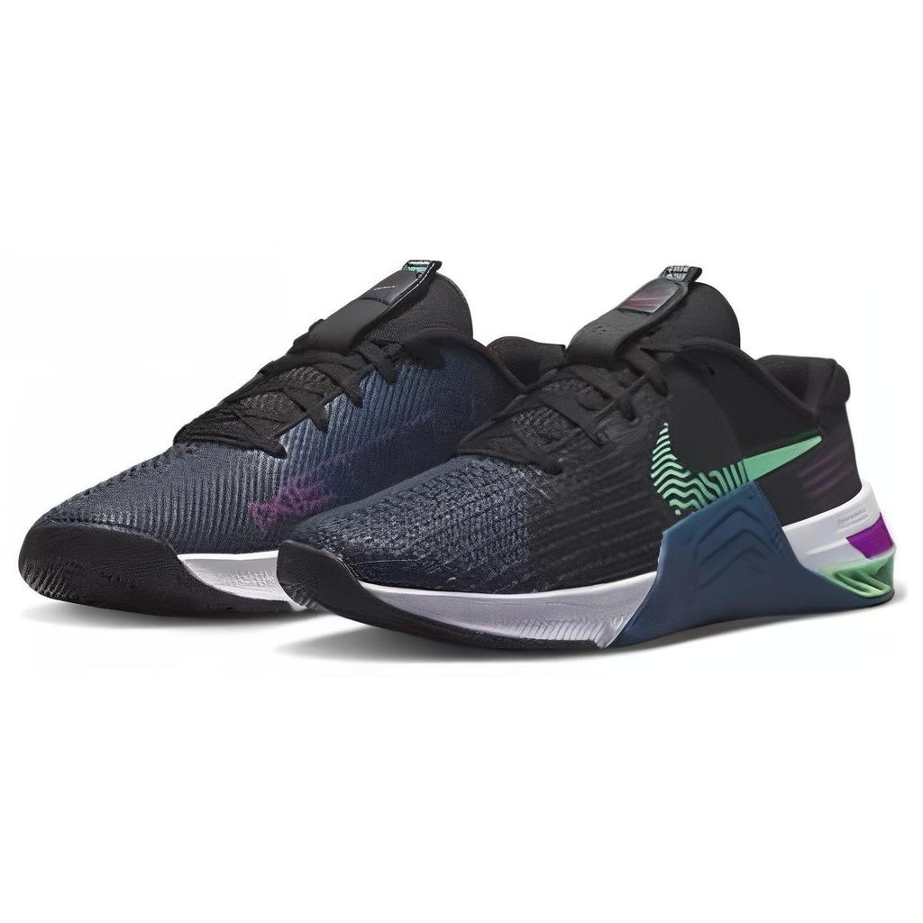 Nike Metcon 8 Черные женские кроссовки Valerian Blue Ярко-фиолетовый Зеленый-Свечение DO9327-003