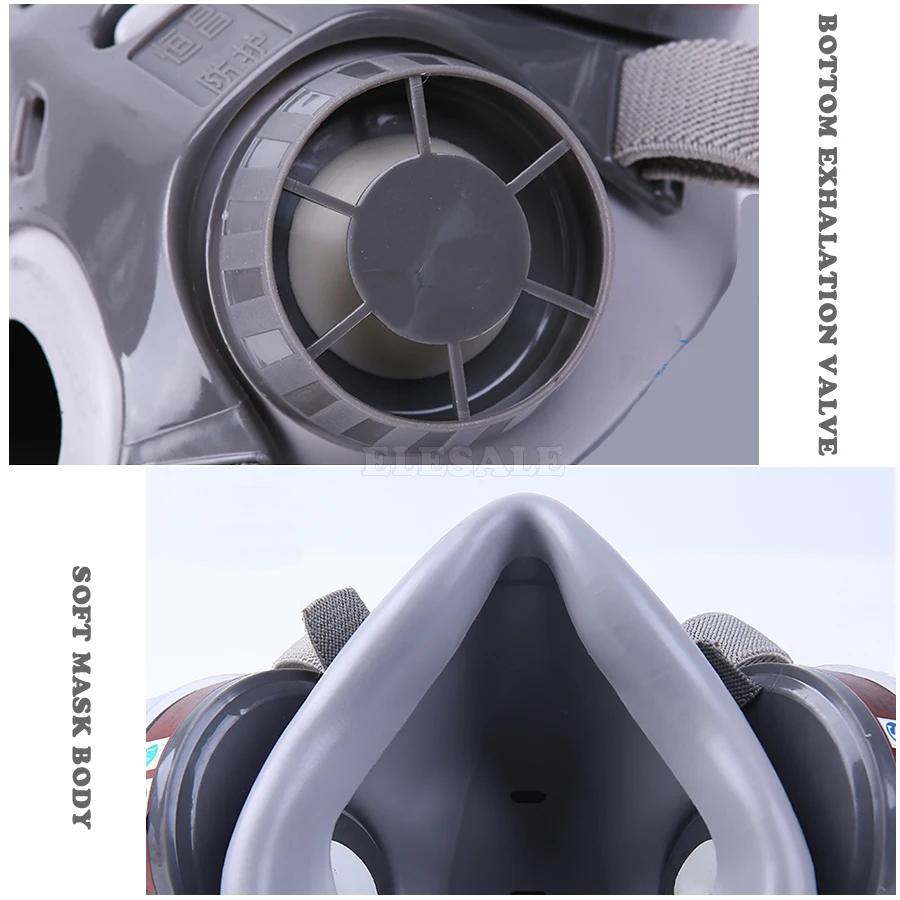 0 Пылезащитная маска Половина лица Многоразовый респиратор Двойные фильтры PA-1 Защитные очки для окраски Распыление Защита работы