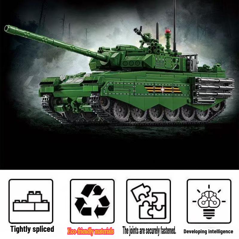 Military WW2 MOC Leopard 2A7 Army Main Battle Tank Soldiers Building Blocks Bricks M1 T90M Tank Kits For Kids Boys Gifts