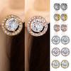Пирсинг Женщины Мужчины Свадьба Помолвка Ювелирные Изделия Подарки Серьги Муассанит Пуссеты Круглый Белый Бриллиант