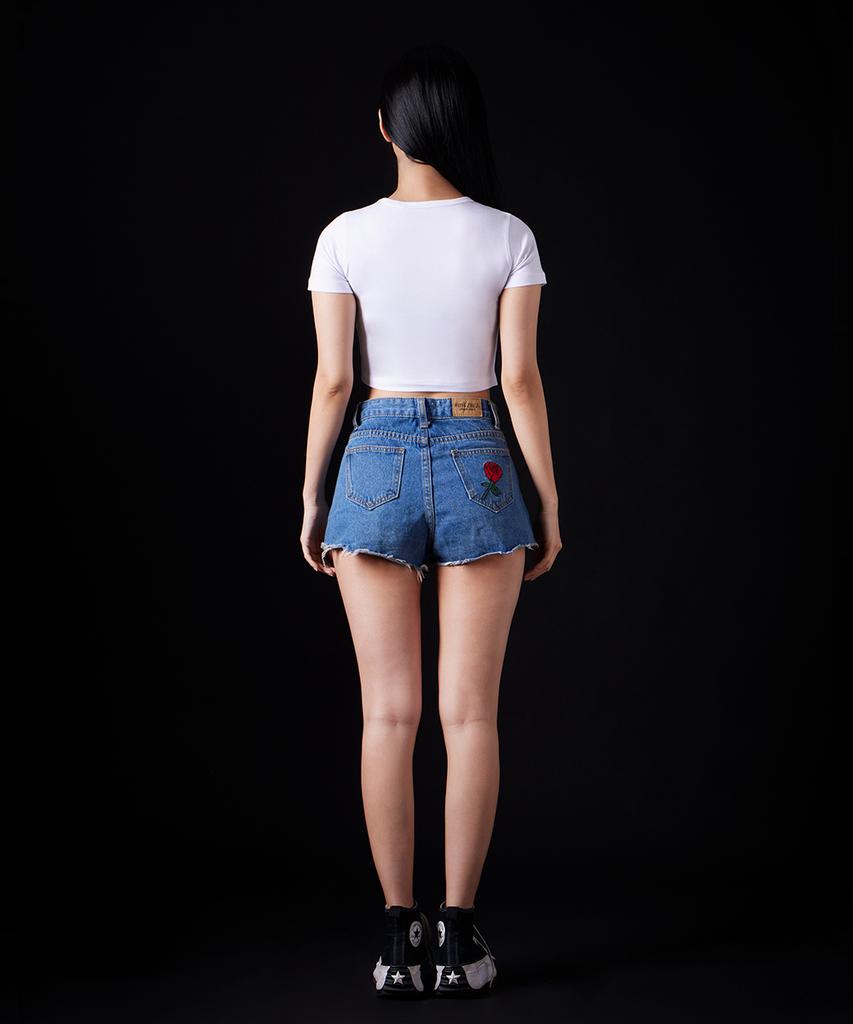 ASTRAL PROJECTION Apple Supima Spandex Crop Top_White