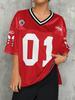 Американская Спортивная Мода Футболка с V-образным вырезом Уличный Стиль Y2K Хип-Хоп Майка Женская Свободная Дышащая Быстросохнущая Повседневная Универсальная Верх