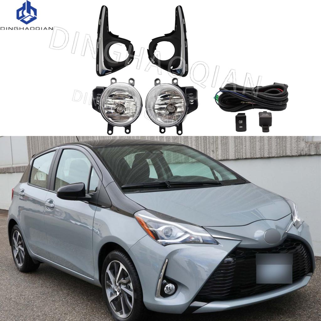 1 set Fog Lights Headlight For Toyota YARIS 2018 2019 2020 Fog lights Car Fog Lamp Kit With Harness Bulb Switch