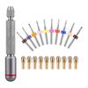 Hand Drill Bits Kit with 10Pcs Micro Chuck Collet Degree Rotation Variable Speed for Carving Resin