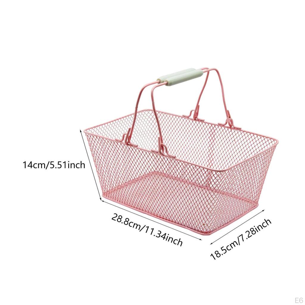 Basket of Multifunctional Metal Practical Portable with Handles for Supermarket