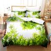 Зеленый пододеяльник, комплект двуспальной кровати, односпальное одеяло, покрывало с цветочным принтом, размер Queen King Size, комплект постельного белья с листьями, 200X200, 2 шт., 3 шт., тонкий, 3D, односпальный