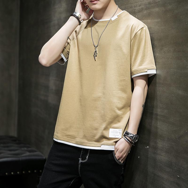 Men's Korean Style Loose Cotton Summer T-Shirt - Short Sleeve, Student Inner Wear