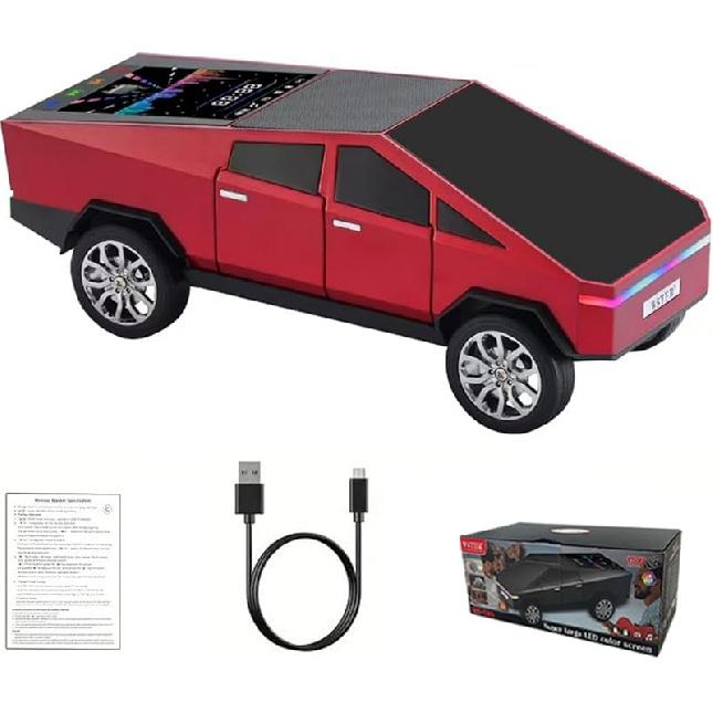 Портативная колонка-реплика пикапа с Bluetooth, с дисплеем, HD-звук, TWS-сопряжение, FM-радио, встроенный микрофон для звонков в режиме громкой связи, LED