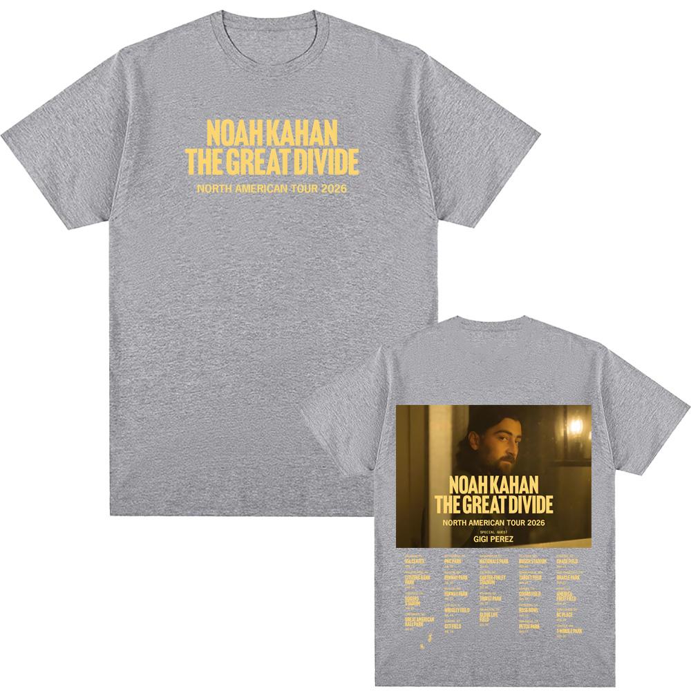 The Great Divide Tour 2026 TShirt Noah Kahan tour Graphic Printing High Quality Tee WomenUnisex 100cotton Gothic Oneck Tshirt