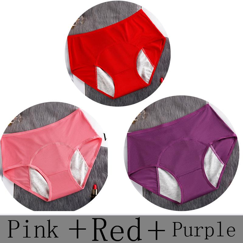 Женские трусики, 3 шт., герметичные хлопковые трусы для менструации, женское нижнее белье, менструальные женские водонепроницаемые трусы