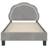 Children s Bed Frame with Headboard Light Grey 80 x 160 cm Velvet