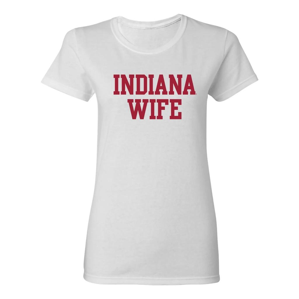 Indiana Basic Block Wife Womens T-Shirt - White