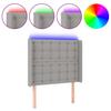 LED Headboard Light Grey 83x16x118 128 cm Fabric