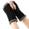 Soft Knitted Gloves Windproof Winter Women Gloves New Half-Finger Gloves  Women