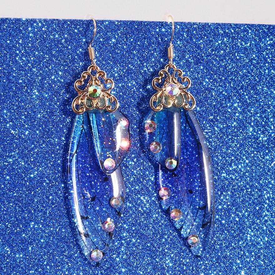 Модные женские украшения Элегантные серьги-капли Длинные серьги в форме крыла цикады