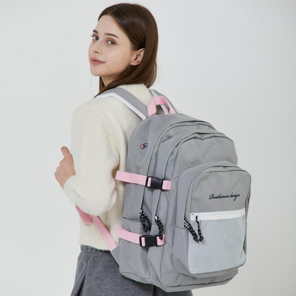 Oops 3D Pocket Mesh Backpack (Gray/Pink), RD173010CGPF0-7000026076