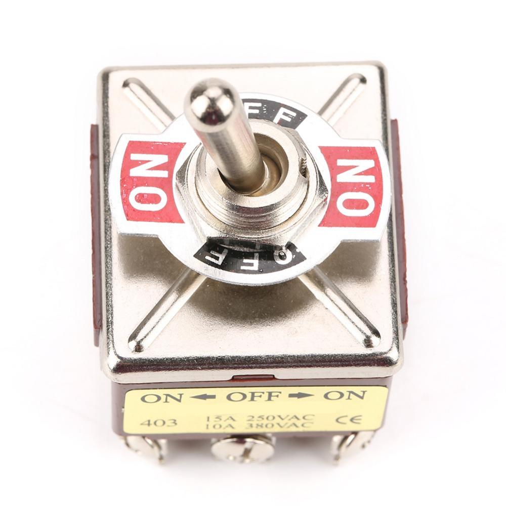 3 Position Toggle Switch 4PDT 15A/250VAC 10A/380VAC Rocker Switch 12 Pin 12mm Mini Size ON/OFF/ON Toggle Industrial Use