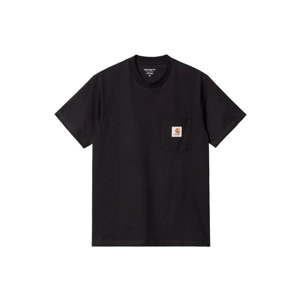Carhartt WIP X Awake NY Совместная коллекция Весна/Лето 2023 Футболка с коротким рукавом и принтом логотипа на кармане Унисекс Футболка I031349-07Q-XX