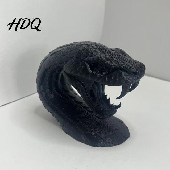 Темный эстетичный декор комнаты 3D-печатное украшение в виде головы змеи Настольная скульптура с острыми зубами Детализированная фигурка животного Реалистичная для Хэллоуина