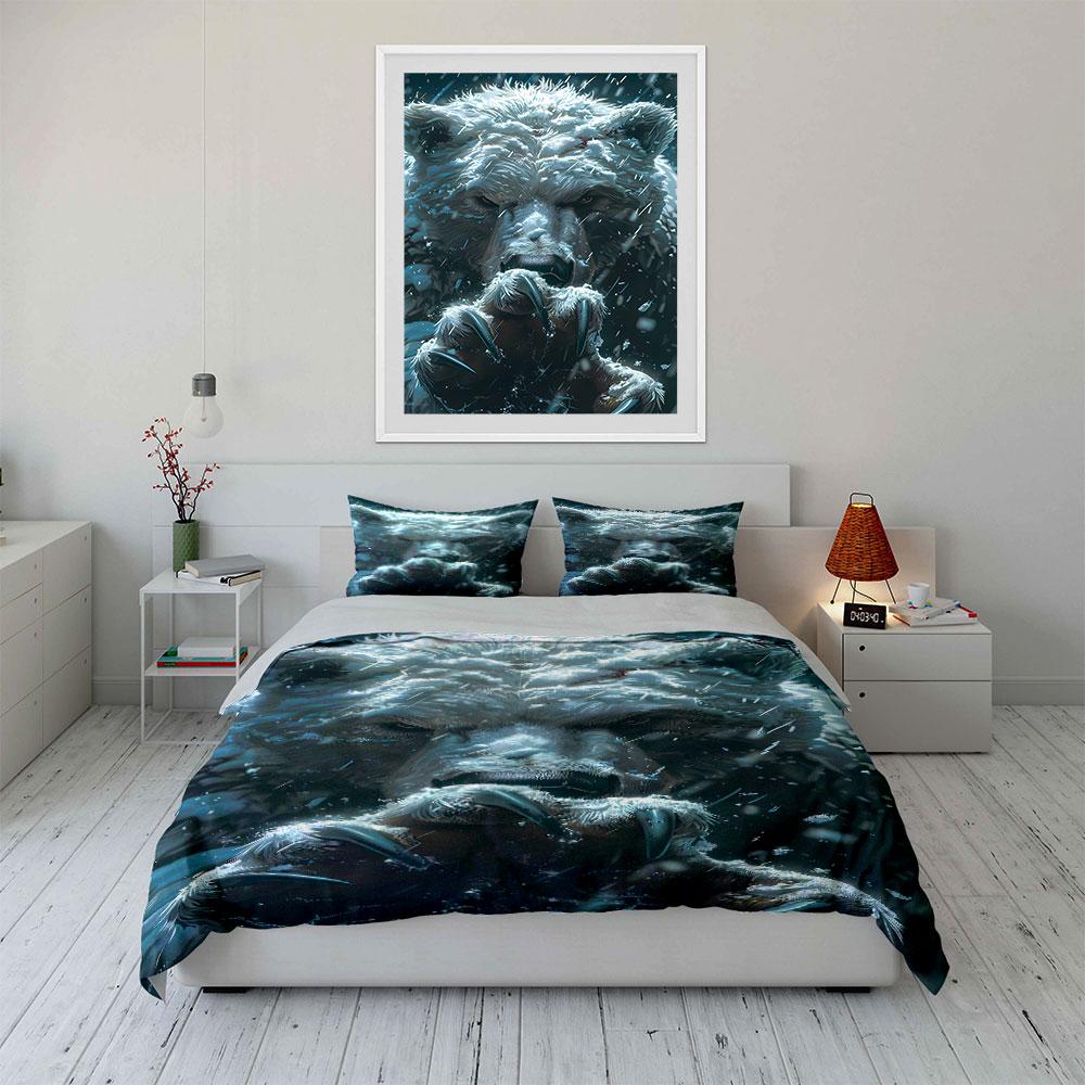 Glowing wolf face design. Bedding sets Duvet cover sets Duvet covers Pillowcases(1 * Duvet Cover 2 * Pillowcases without duvet insert)